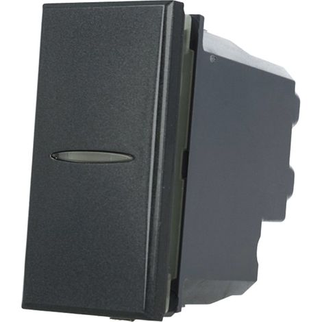 Deviatore Assiale 1P 16A Unipolare Nero Compatibile Bticino Axolute (1/3)