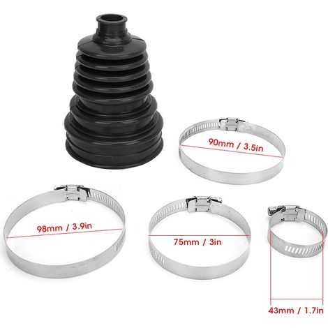 Kit de Clamp de Couverture Anti-Poussière Universel pour Arbre CV en Silicone Noir (1/5)