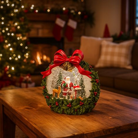 EDG Decorazione Natalizia Corona Led Multicolor Villaggio Natale 21 cm (1/4)