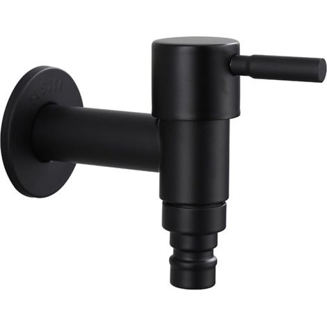 Grifo - Acero Inoxidable - Montaje En Pared - Para Interior Y Exterior - Mango Largo - Negro - 1 Unidad (1/5)