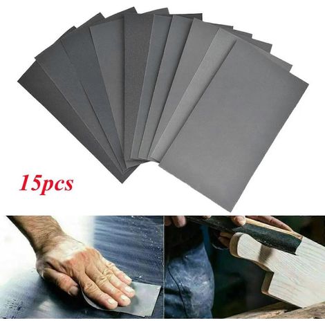 15 feuilles de papier de verre pour carrosserie automobile, à utiliser à sec ou à l'eau ( ) (1/5)