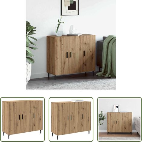 Holz Sideboard - Sideboard Artisan-Eiche 90 x 34 x 80 cm Holzwerkstoff (1/5)