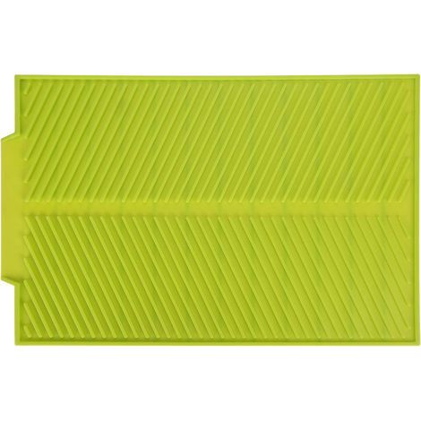 Tapis de drainage rectangulaire en silicone pour sécher la vaisselle, résistant à la chaleur, antidérapant, plateau vert (1/5)