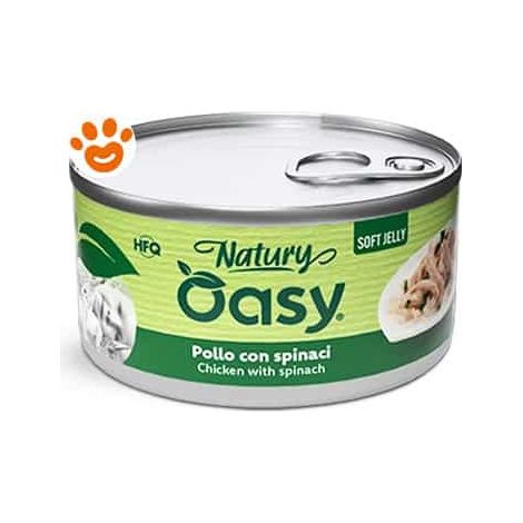 Oasy Cat Natury Soft Jelly Pollo con Spinaci - Lattina 85 Gr -