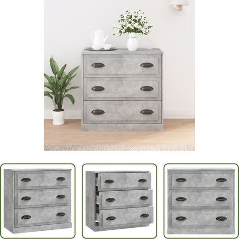 vidaXL Stauraum Kommode - Sideboard Betongrau 70x35,5x67,5 cm Holzwerkstoff (1/5)