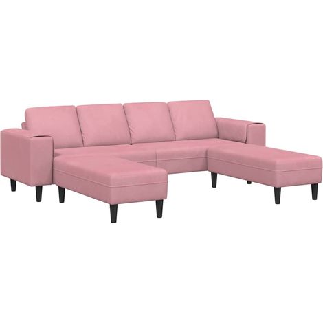 Ensemble de Canapé，Sofa pour Salon，Banquettes Rose Velours CFW676541 (1/4)