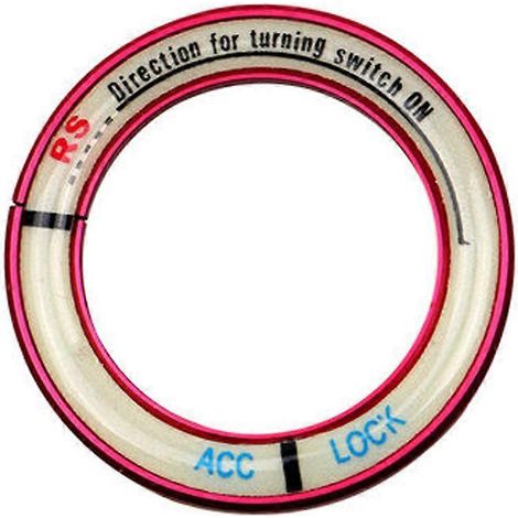 Autocollant lumineux pour trou de clé de voiture, cache-interrupteur d'allumage pour Focus (rouge)-5.10X5.10X0.40CM-Red (1/2)