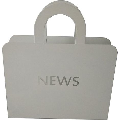 King Home WEISSER BUCHKASTEN NEWS MIT HÄNDEN aus lackiertem Metall 29x7x32,5h cm (1/4)