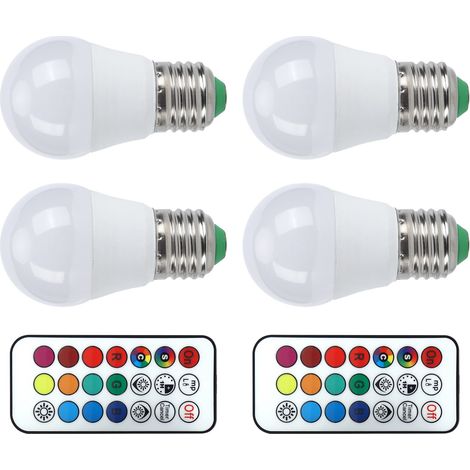 Ampoule LED RGB 45 W, lampe multicolore avec télécommande pour chambre, escalier, bar, 85 V/265 V (blanc chaud RGB 3000 K, culot E27) (1/5)
