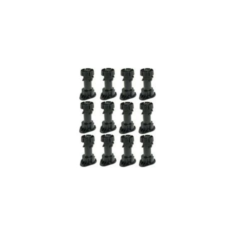 Set di 12 piedini regolabili per mobili, piedini per armadio in plastica con clip di fissaggio, altezza da 120 a 150 mm (1/5)
