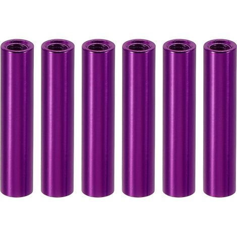 12Pcs Entretoise Filetée M3 en Aluminium 3x5x22mm Violet (1/5)
