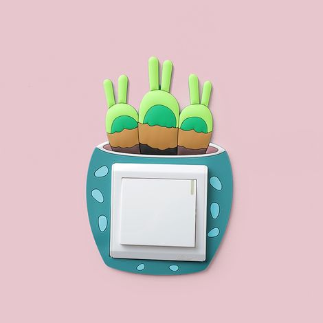 Autocollant pour interrupteur mignon, doux et lumineux avec un motif de lapin - idéal pour les salons et les chambres. (1/5)