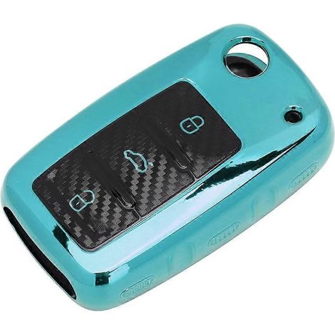 TPU-Autoschlüsselhülle mit Carbonfaser-Textur, Smartkey-Schutz, passend für R32 (2002–2012), Grün