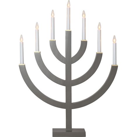Kerzenleuchter Anno 7-flammig Kiefernholz E10 Kerzen taupe H 71cm (1/4)