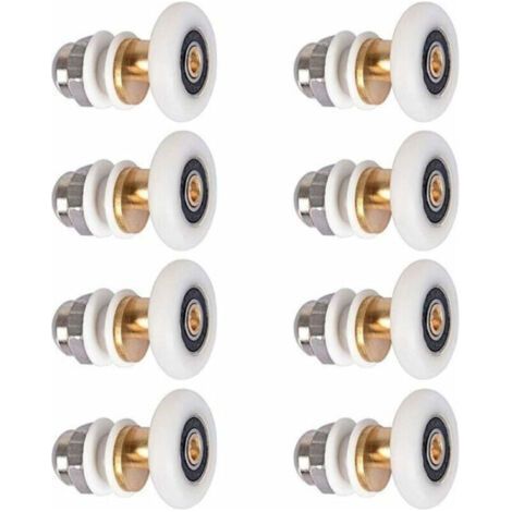 Shower Door Caster, Sliding Door Wheel for Shower Cabin, Replacement Casters for Casters with Wheel Diameter 27mm, 8 Pieces (1/5)