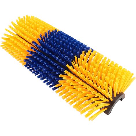 Brosse grattoir cheval vache mouton bétail 435 mm jaune plastique ferme élevage massage complet anti-démangeaisons dos lot 1 brosse + 4 accessoires (1/5)