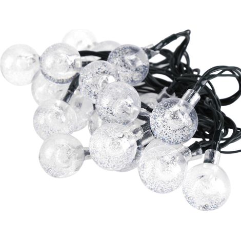Guirlande lumineuse solaire d'extérieur à 20 boules LED multicolores pour jardin, allée et cour (1/3)