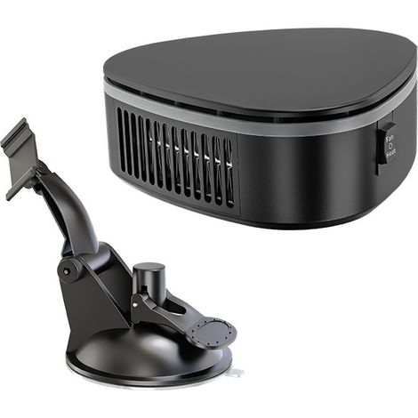 Sollbry Chauffage Soufflant de Voiture, 120 W Chauffage Voiture 12V, Chauffage et Ventilateur, Dégivreur de Voiture d'hiver à Rotation à 360°, avec Support à Ventouse (1/5)
