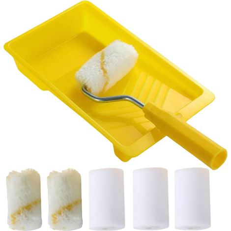 Mini Rouleaux Mousse Pour Peinture,Kit Décoration Pour Maison,Rouleaux Pour Peinture-émulsion,Manchon à Poils Moyens Pour Peinture émulsion Artisanale Sur Murs Et Plafonds (1/4)