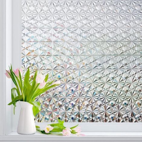 Dos láminas para ventanas para mayor privacidad,lámina opaca para ventanas,lámina electrostática para ventanas,45x100cm,adecuada para baños (1/5)