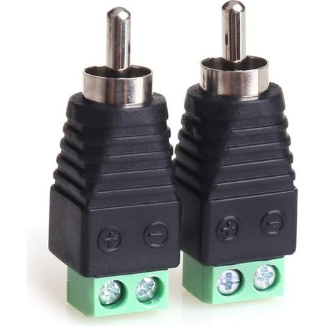 Adaptateur Rca Bloc à Bornes - Connexion Vis pour Câble Audio Vidéo - Pour Micros CCTV Caméras DC et Haut-Parleurs - 1 Pièce