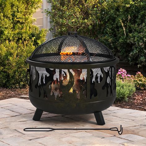 Brasero schwarz en metall 61 x 61 x 55 cm (1/5)