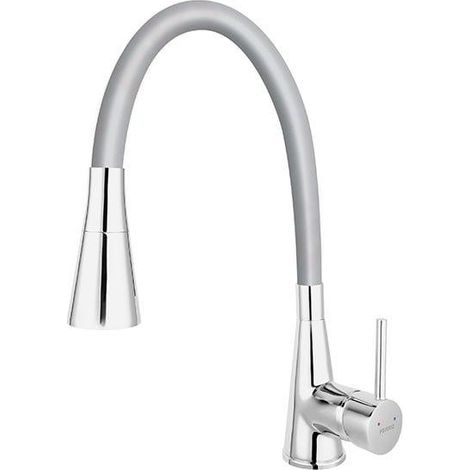 Ferro Zumba II grifo de cocina gris cromado flexible