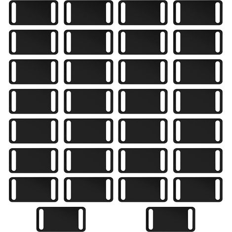 Lot de 30 étiquettes vierges pour chien et chat - Gravure au laser - En aluminium - Pour collier de chien et chat - Pour gravure personnalisée - Noir (1/5)