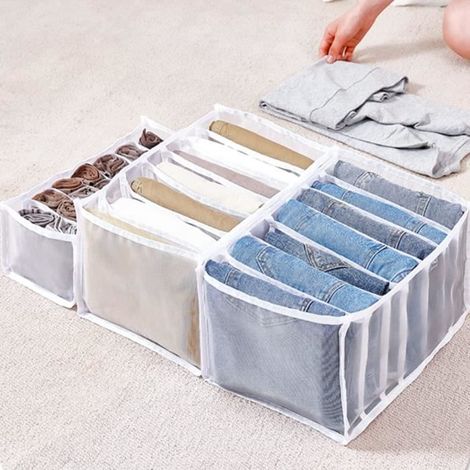 3PCS Organisateur de Tiroir Pliable Boîte de Rangement à Compartiments Rangement Tiroir Pliable et Respirant pour Jeans Legging A339 (1/4)
