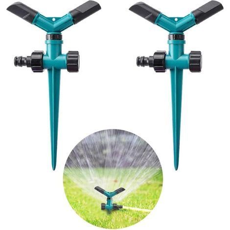 Lawn Sprinkler with Spike, Rotating Watering Spike, Ideal for Lawns, Flower Beds and Gardens, Securely Fixed to the Ground, Mobile Use L (1/5)