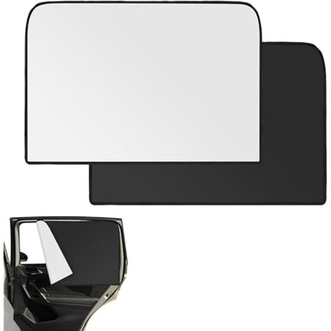 2 rideaux magnétiques de protection solaire pour vitres latérales et arrière de voiture, protection UV, 80 x 50 cm (1/4)
