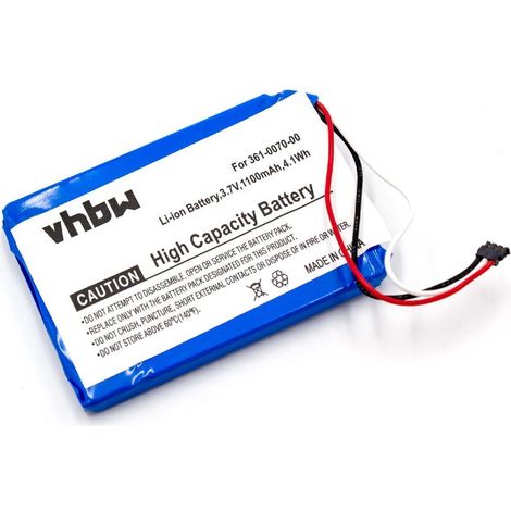 vhbw Akku kompatibel mit Garmin Nüvi 3598LMT, 3598LMT-D GPS Navigation Navi (1100mAh, 3,7V, Li-Ion)