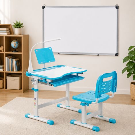 Magnet-Whiteboard-Schreibtisch-Set für Kinder (2-teilig) – Whiteboard aus Aluminium & LED-Schreibtisch mit Buchständer (1/5)
