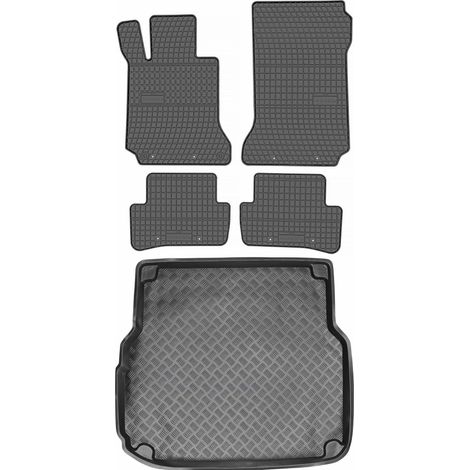 Juego de alfombrillas de goma para coche y maletero para Mercedes Clase C W204 familiar (2007-2014).