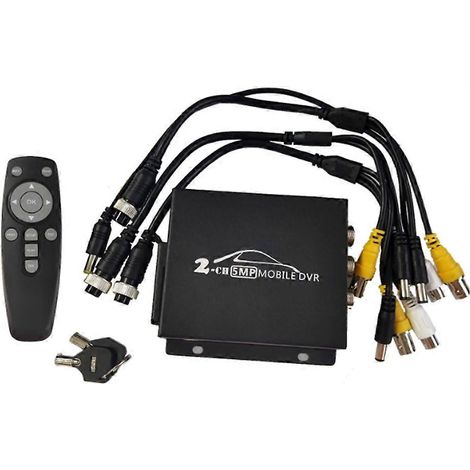 Enregistreur portable à disque dur double canal, enregistreur de vidéosurveillance AHD TVI 1080P, mini enregistreur à disque dur avec fonctions de sécurité, prend en charge l'enregistrement vidéo avec (1/5)