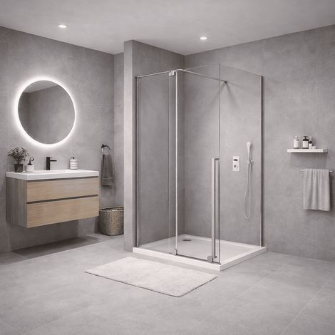 Xmotion - mampara de ducha walk-in - vidrio templado 8 mm antical - cromado - ancho 160 cm - alto 200 cm (1/5)
