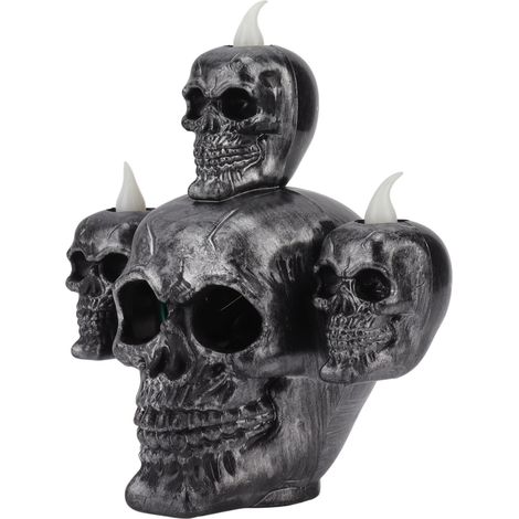 Bougie Électronique Halloween Sans Flamme LED Décorative Moderne Bois de Santal Squelette Lumière (1/5)