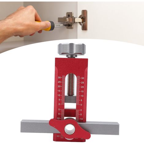Plantilla de montaje para puertas de armarios de aluminio – Plantilla universal para bricolaje para puertas sueltas o con marco – Función de reinicio y ajuste automáticos – 1 plantilla + 2 almohadilla (1/5)