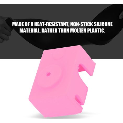 Étui de protection en silicone rose pour bloc d'aluminium, pièce d'imprimante 3D, tête d'impression