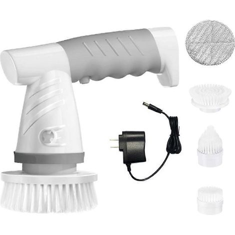 Tragbare und wasserdichte elektrische Badezimmerreinigungsbürste, kabellos, mit 5 austauschbaren Bürsten (US-Stecker). (1/5)