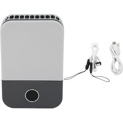 Mini ventilateur de cou portable avec cordon ajustable, rechargeable par USB, silencieux, 3 vitesses de ventilation, noir. (1/5)