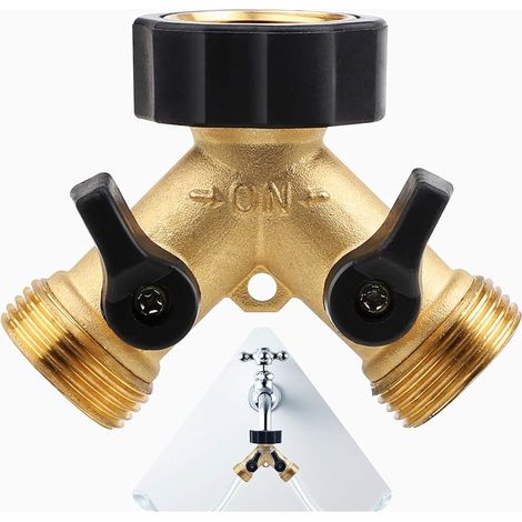 Distributeur en Y à 2 Voies pour Un Raccordement d'eau g 3/4 en Laiton, pour Tuyaux d'alimentation (1/5)
