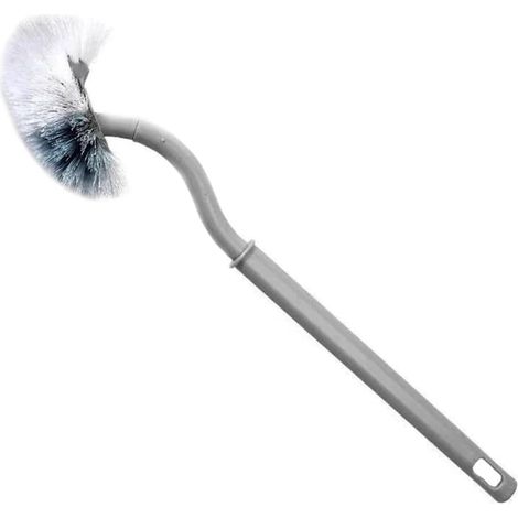 of 2 Curved Toilet Brushes with Dense Bristles Non Slip