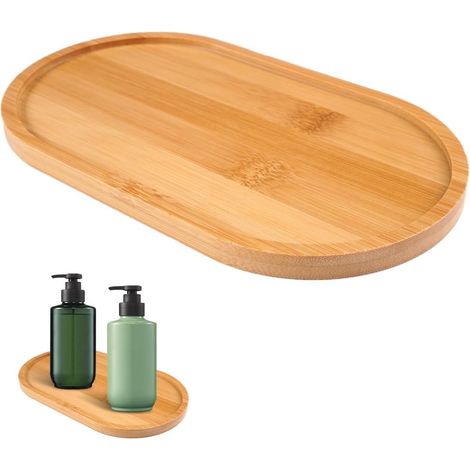 Oval Bamboo Trays 18.5 x 10.5 cm, Small Wooden Serving Tray (1/5)