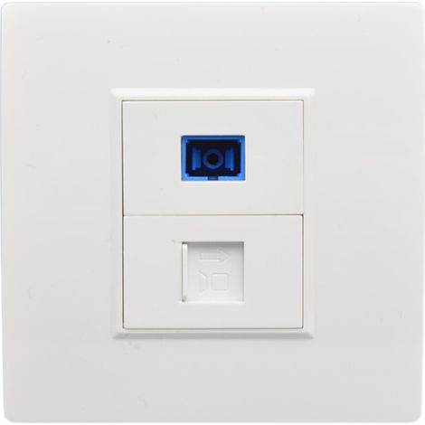 Interface Fibre Optique SC - Panneau RJ45 Murale - Pour Réseaux Communication Fibre et Cuivre - 1 Pièce