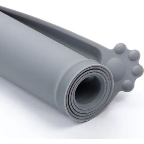 1 PC Tapis d'alimentation en silicone pour bols pour chiens et chats, plateau de nourriture pour animaux de compagnie imperméable avec bords (1/3)