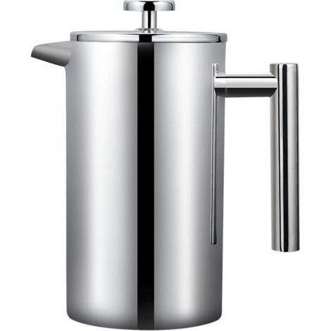 royaluxe-Cafetière, Outils de cuisine et de salle à manger, cafetière à pression française en acier inoxydable 304, théière faite à la main, capacité: 1000ml (1/5)