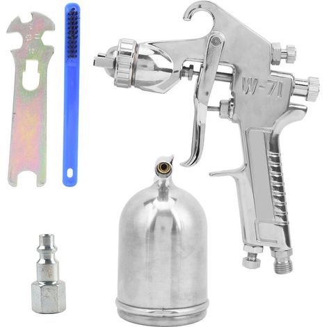Kit de pistolet à peinture gravité cuve supérieure, buse 1,3 mm, outil pneumatique quincaillerie style américain W-71 (1/5)