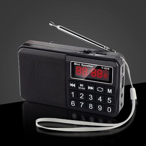 Portable FM/AM(MW)/SW/USB/Micro-SD/MP3 radio with large buttons and large screen, rechargeable MUMU (1/4)