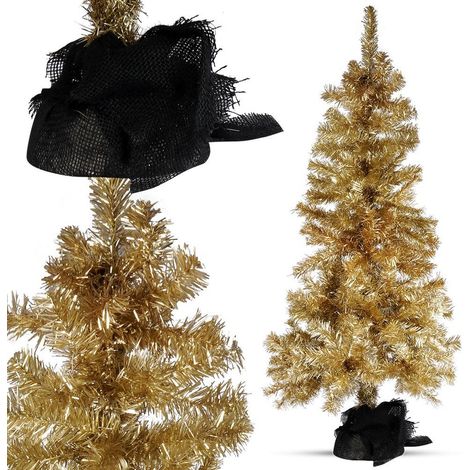 Goldener künstlicher Weihnachtsbaum, dekorativer Jute-Weihnachtsbaum, 120 cm (1/5)